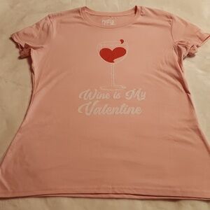 Women's Size Medium & Large, Valentines "Wine is my Valentine" Shortsleeve Shirt